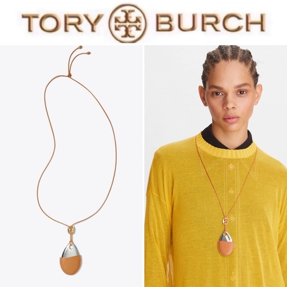 Tory Burch Runway LEATHER PENDANT NECKLACE 228$